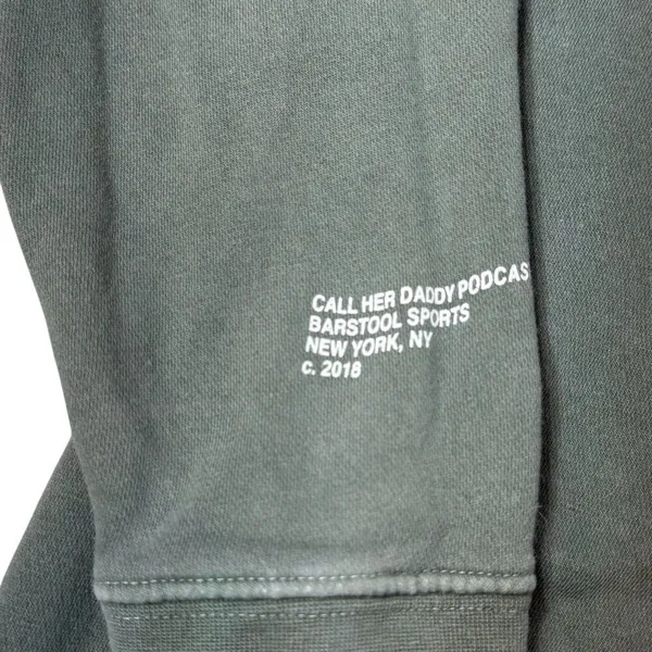 Barstool Call Her Daddy Womens XL Unwell Hoodie Distressed Green Sweatshirt - Image 4