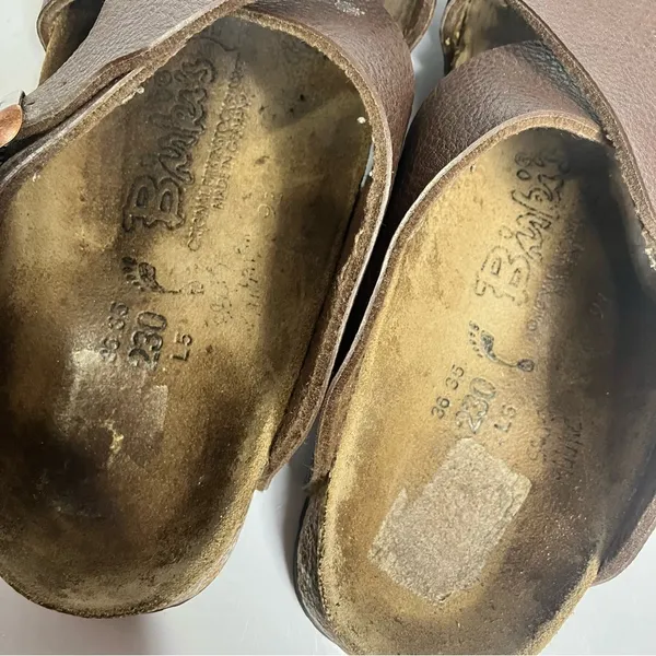 Birkenstock’s Birki’s brown criss cross slides sandals size 36 ladies‎ size 5 - Image 7