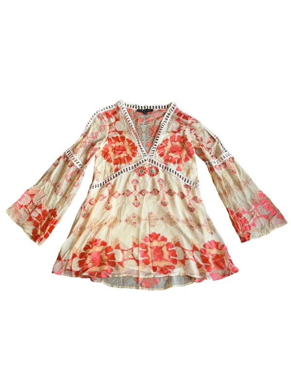 For Love And Lemons Barcelona Mini Dress Embroidered Rare Boho Size XS Women's - Image 2