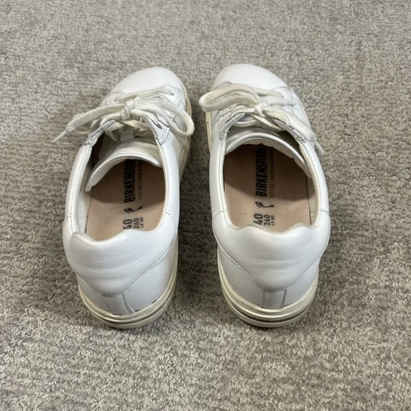 Birkenstock Bend Low Shoes Womens 9.5 White Leather Sneakers 40 Casual Lace Up - Image 5