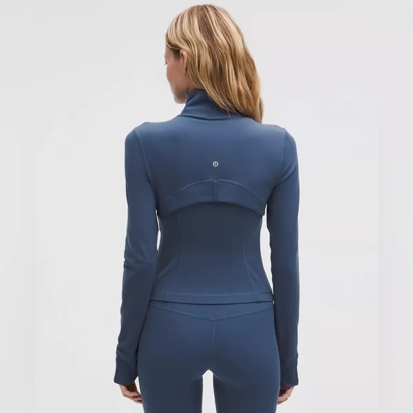 NWT Lululemon Define Cropped Jacket Nulu - Blue Twill/Gold/Gold - 4 - Image 3