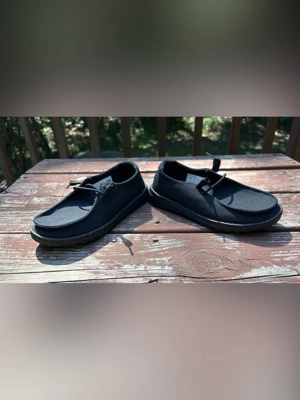 Hey Dude Wendy Canvas Mono Women’s Black Minimalist Loafers/Shoes|Size:W5 EU:36 - Image 13