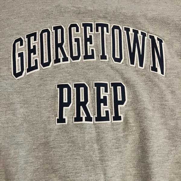 Lg Tultex Georgetown Prep Crewneck Sweatshirt-gray/navy - Image 4