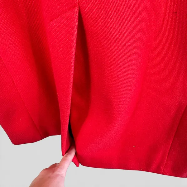 BCBGMAXAZRIA Womens Red Single Button Riding Coat Jacket Bold Chic Size S Small - Image 5