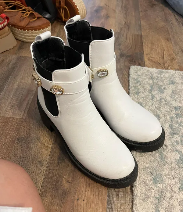 White Booties Size 8 - Image 2