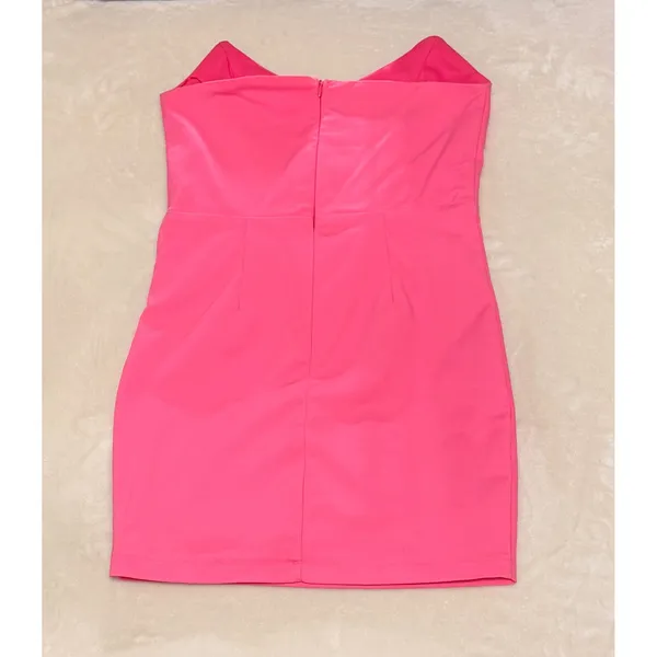 Superdown Stevie Sweetheart Mini Dress Women's S Hot Pink Strapless Bodycon - Image 4