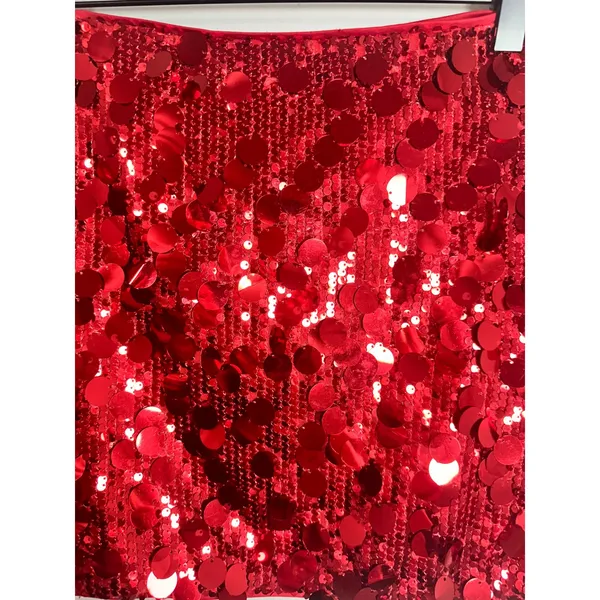 Cider Red Sequin Paillette Mini Skirt Party Y2K Clubwear Glam Holiday XS NWOT - Image 3
