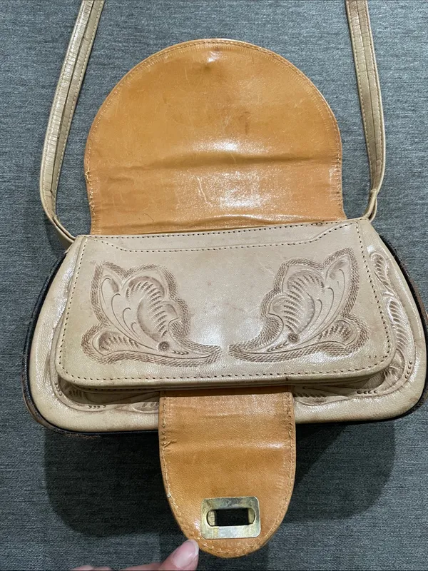 Tooled Genuine Leather Mexican Purse Vintage - Image 7