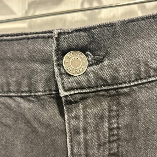 Garage Denim Black Wide Leg Elastic Waist Jeans Size 13/31 Organic Cotton Mix - Image 4