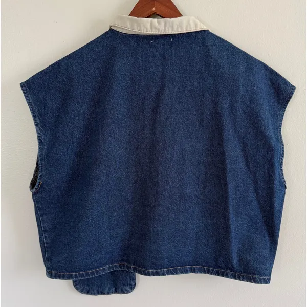 Touche Prieve Women's Pocket Detailed 100% Cotton‎ Denim Vest Size 1 (Small) NWT - Image 5