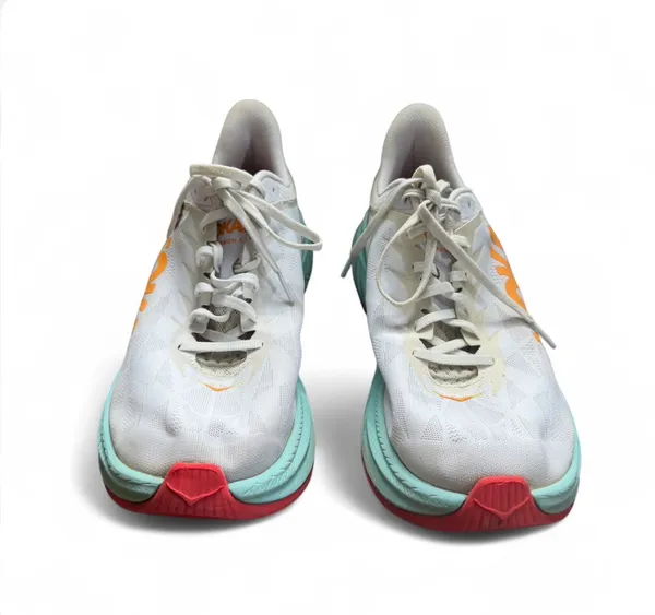 HOKA One One Carbon X 2 Men’s 12.5D Running Shoes White Orange Carbon Plate Road - Image 2