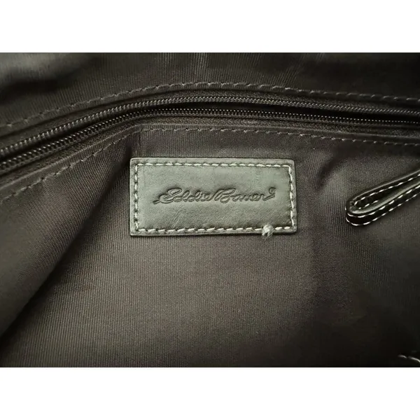 Vintage Eddie Bauer Brown Leather M Sized Satchel Purse Western City Classic‎ - Image 10