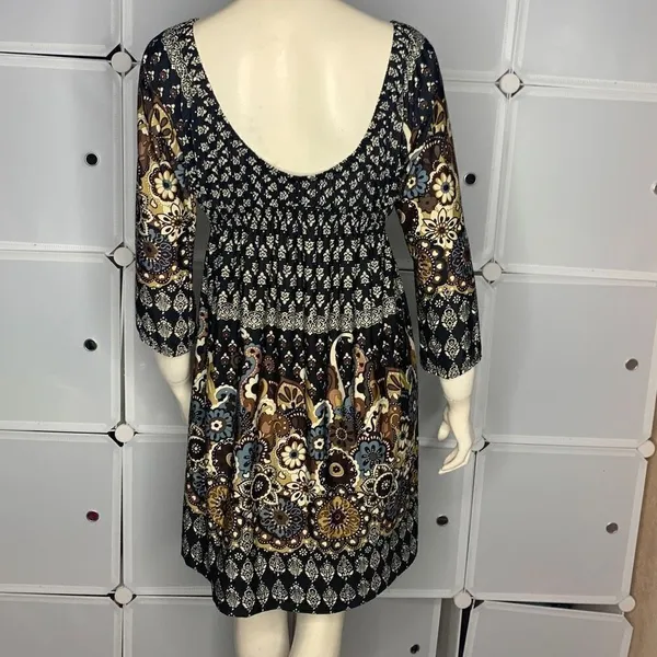 Blush Multicolor Polyester V-Neck Dress Size Large - Image 2