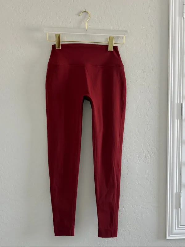 Set Active Maroon Sport body Leggings Size M - Image 2