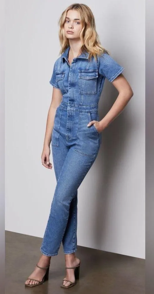 Good American Fit for Success Denim Jumpsuit Women’s size 1 - Image 2