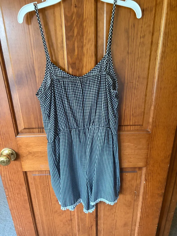 Peppermint Gingham black and white romper - Image 2