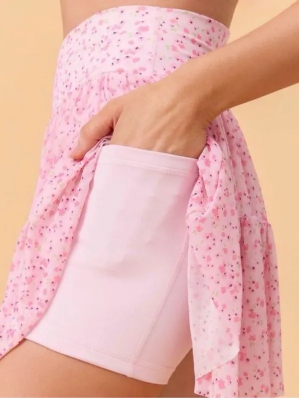 NWT! Blogilates Viral Taylor Swift Popflex Ballerina Skirt Skort Pink Floral Small - Image 2