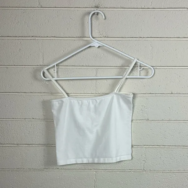 Brandy Melville White Cropped Tank one size - Image 2