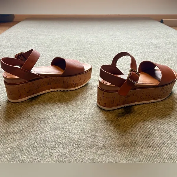 Steve Madden Tan Kemmy Leather Tan Sandals Heeled - Image 8