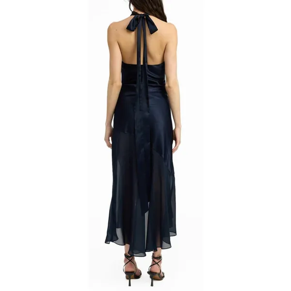 En Saison Hudson Midi Cocktail Wedding Guest Dress in Navy Blue size L NWOT - Image 2