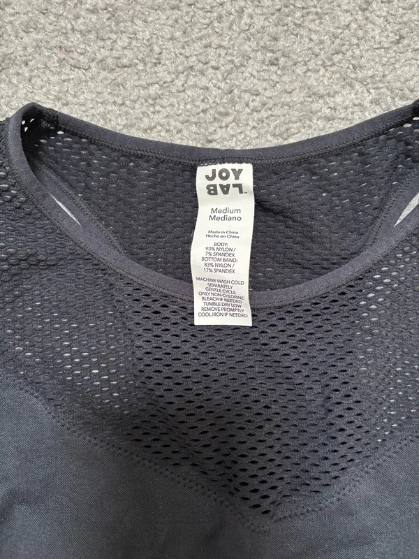 JoyLab Black Mesh Racerback Sports Bra - Image 2