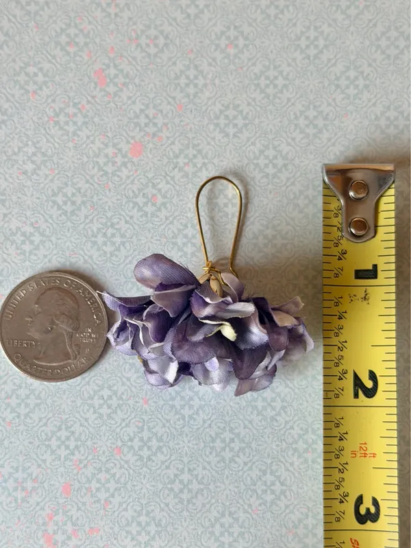 Handmade fairy cute flower unique style dangle earrings💜 - Image 7