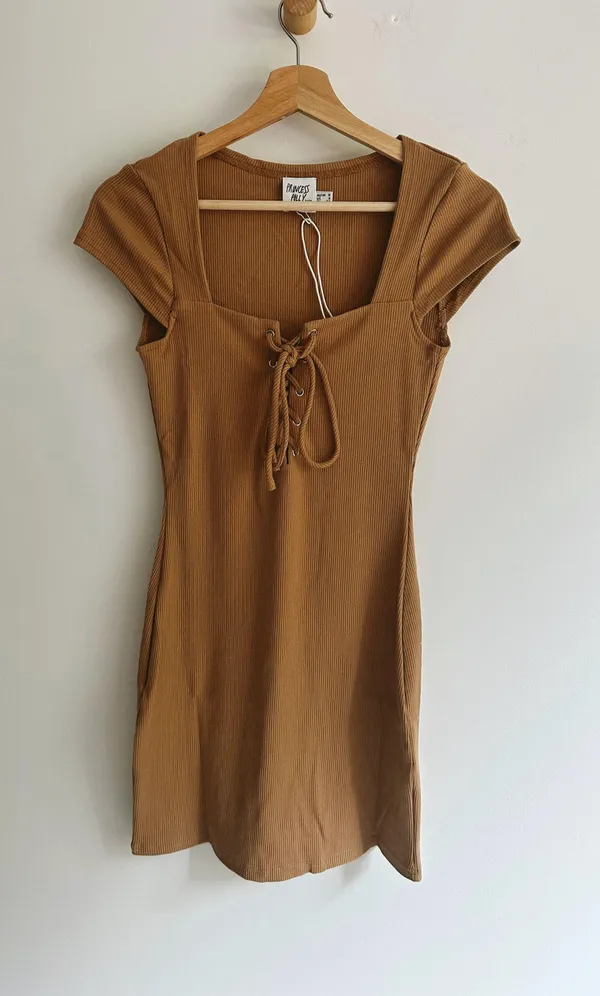 Princess Polly Caleb Mini Dress Brown - Image 6
