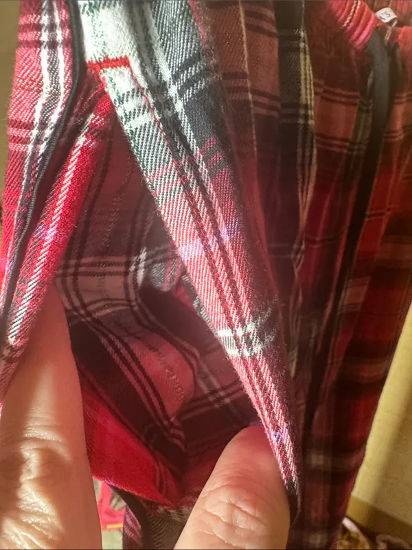 Victoria’s Secret Red Plaid Flannel Lace Trim Pajama Pants Size Small - Image 8