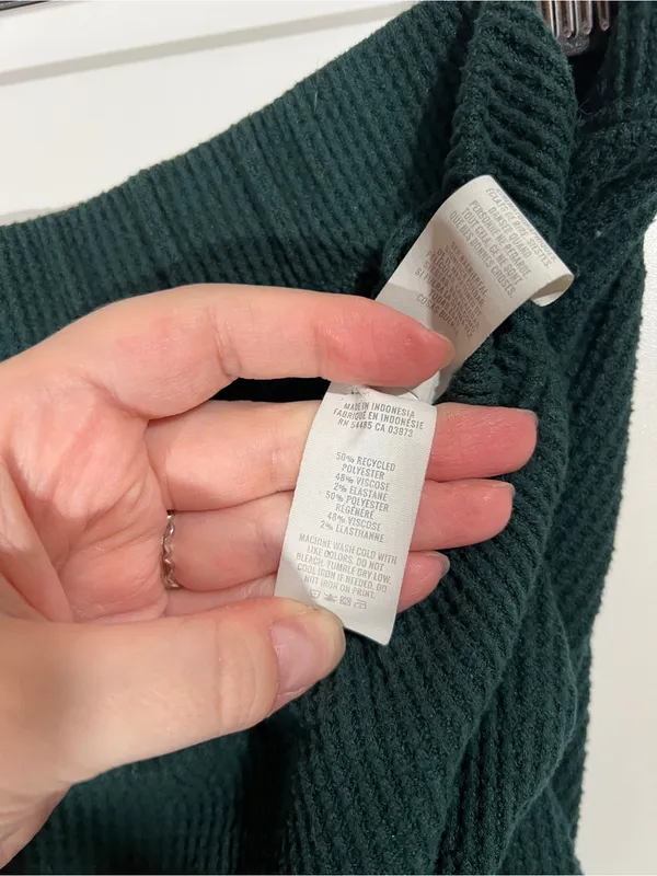 Aerie Waffle Joggers Cargo Style Green Size Medium Loungewear Cozy - Image 6
