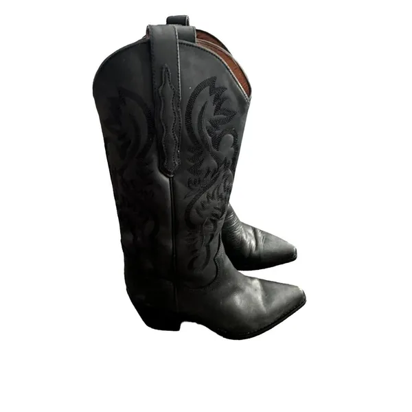 Jeffrey Campbell Dagget Western Boots Womens 7 Black Leather Cowboy New With Box - Image 3