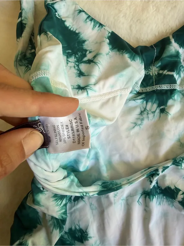 Dippin Daisy’s Swimwear One Piece Teal Tie Dye Size Small - Image 8