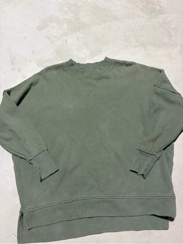 Aerie Classic textured green Crewneck Sweater XS - Image 2
