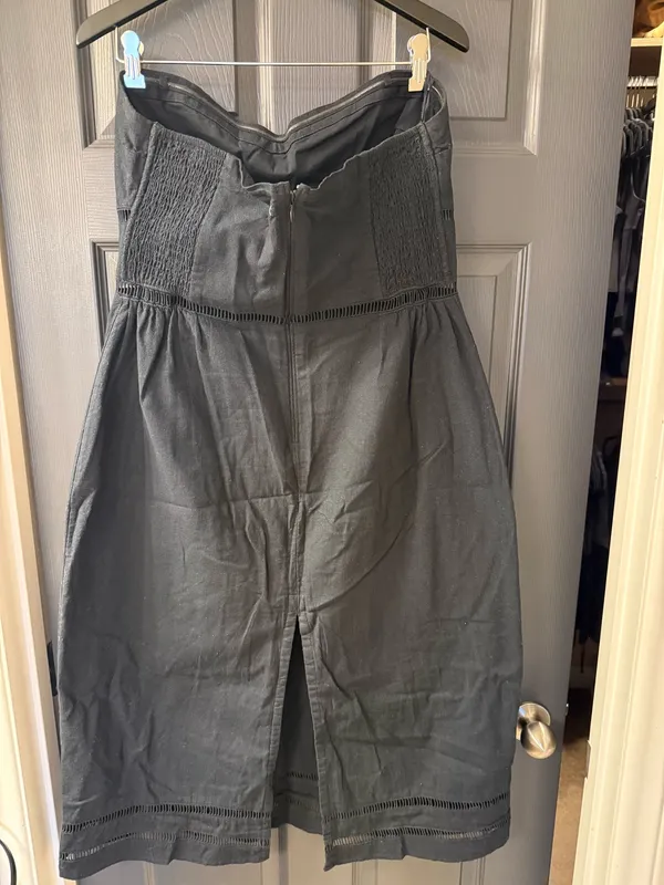 Abercrombie Black Linen Midi Dress L - Image 6