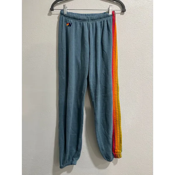 Aviator Nation S 5 Stripe Jogger Sweatpants in Blue - Image 2