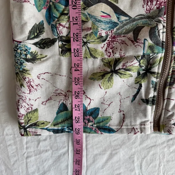 Women's Floral Print Zip Up Hoodie Size Large #260234 - Image 3