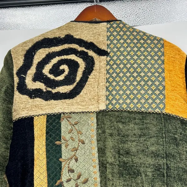 VINTAGE 90's Jacket Wearable Art Size Small Art To Wear Tapestry Lined kitschy - Image 4