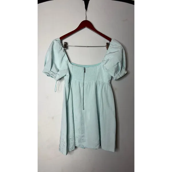 Alice + Olivia baby blue mini puff sleeve baby doll dress sz 6 - Image 6