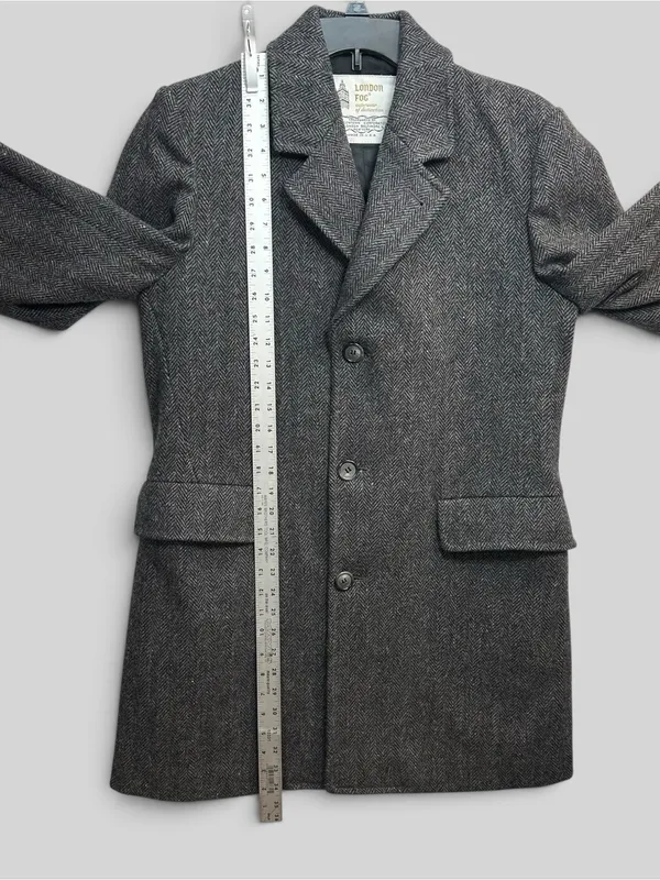 London Fog Women's Charcoal Herringbone Single-Breasted Trench Coat - Image 7