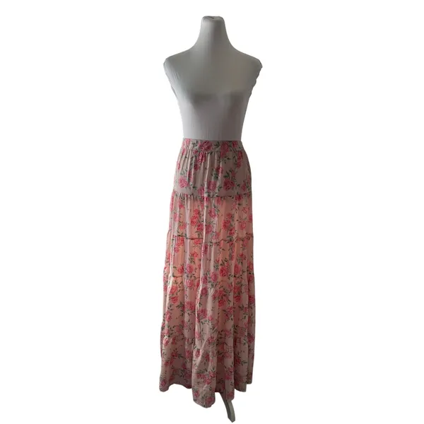 Nasty Gal Pink Floral Maxi Skirt - Image 3