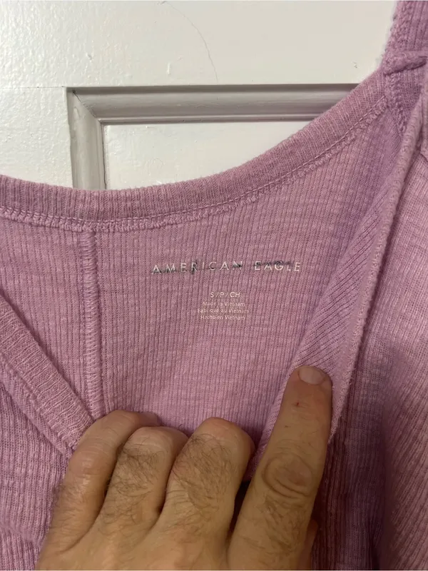 American Eagle Outfitters Mauve Ribbed Cami with Button Placket - Image 3