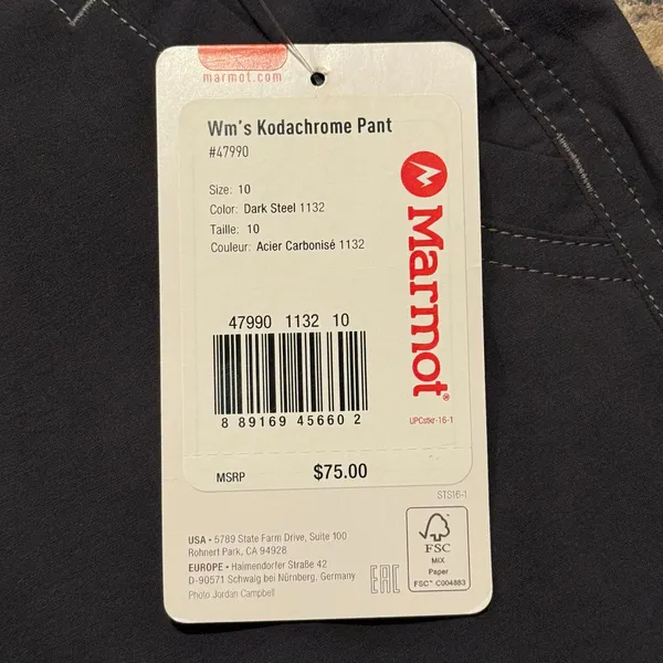 NWT Marmot Pants Kodachrome Convertible UPF 50 Hiking Outdoor Gorpcore Gray 10 - Image 3