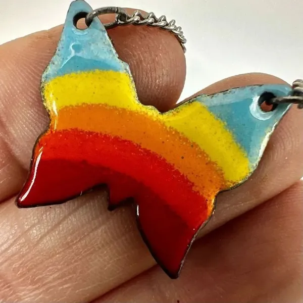 Rainbow butterfly pendant necklace - Image 9