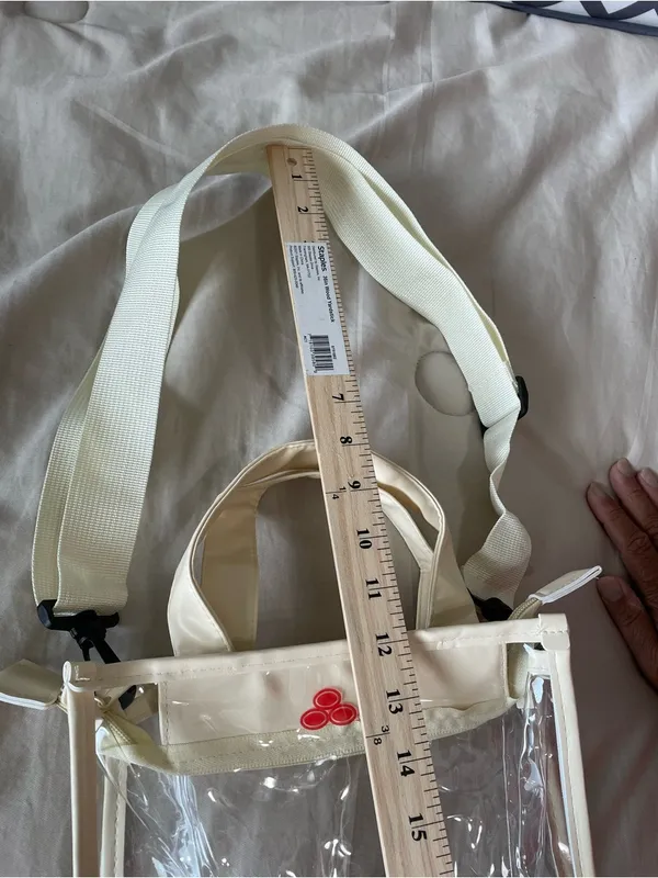 Cream Clear Stadium Crossbody Bag with Top Handle State Farm logo NWOT - Image 6