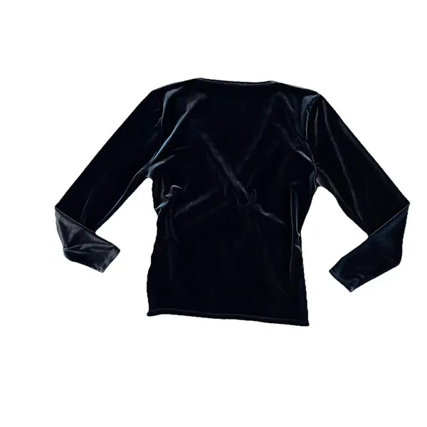J Crew Mercantile Women’s Velvet Wrap Top Medium‎ Teal - Image 2