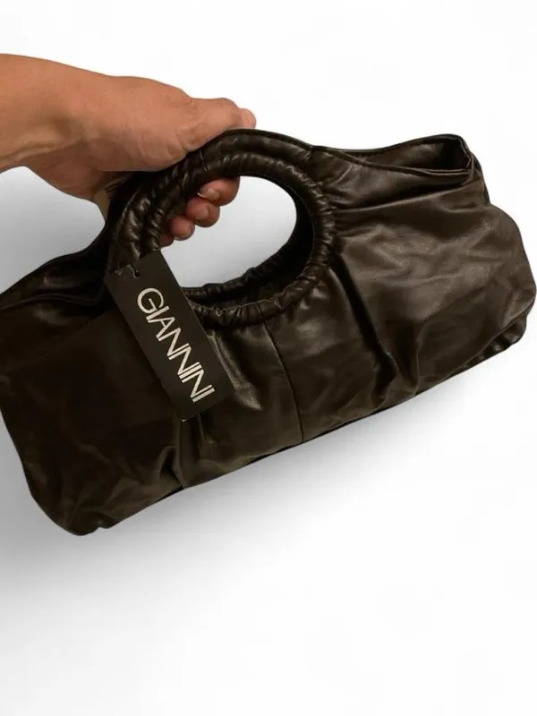 NWT Giannini Brown Ruched Shoulder Bag - Image 6