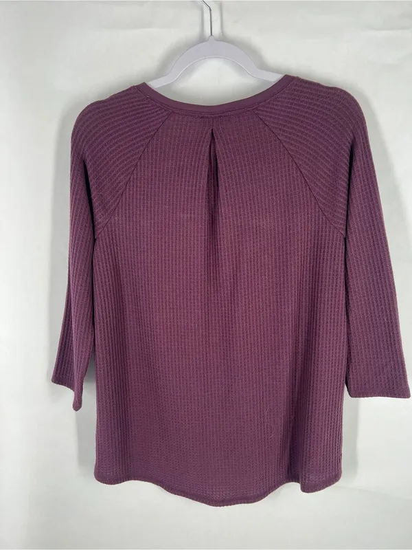 DB Sunday Purple Mixed‎ Knit V-Neck 3/4 Sleeve Top Size M - Image 6