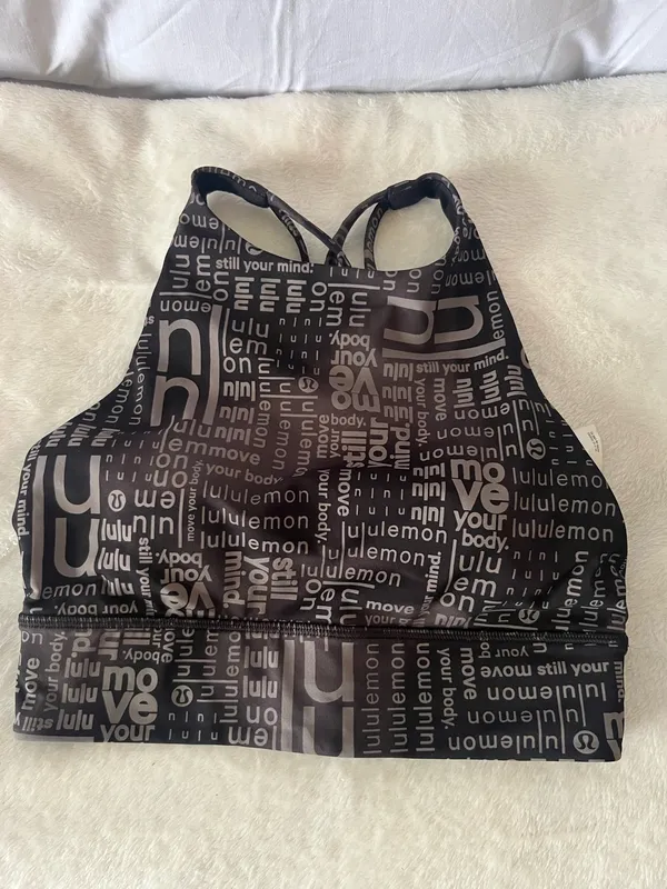 Lululemon Sport Bra Black/Grey Size 6 - Image 2