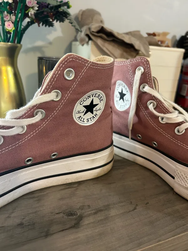 Converse High-Top Pink All Star Chuck Taylor Sneakers - Image 2
