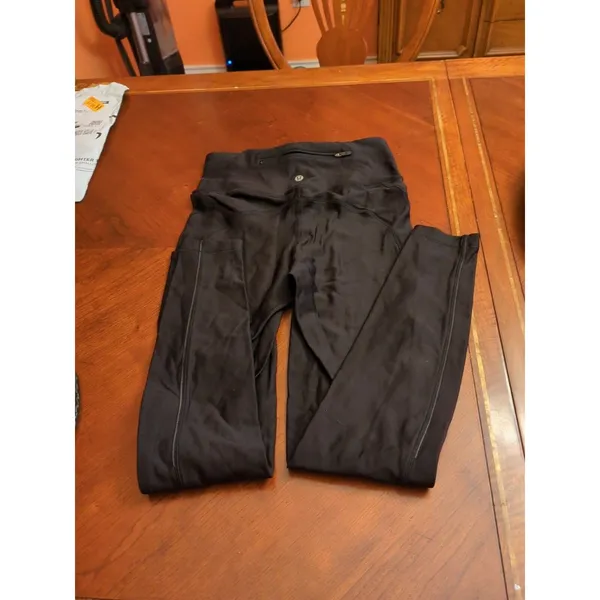LULULEMON Women's Wunder Under High-Rise Cotton Black Pants Leggings Size 6 - Image 10