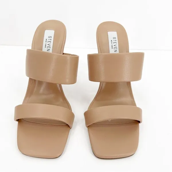 NIB STEVEN New York Women Y2K Brinne Lucite Heeled‎ Sandal 7.5 Nude - Image 3